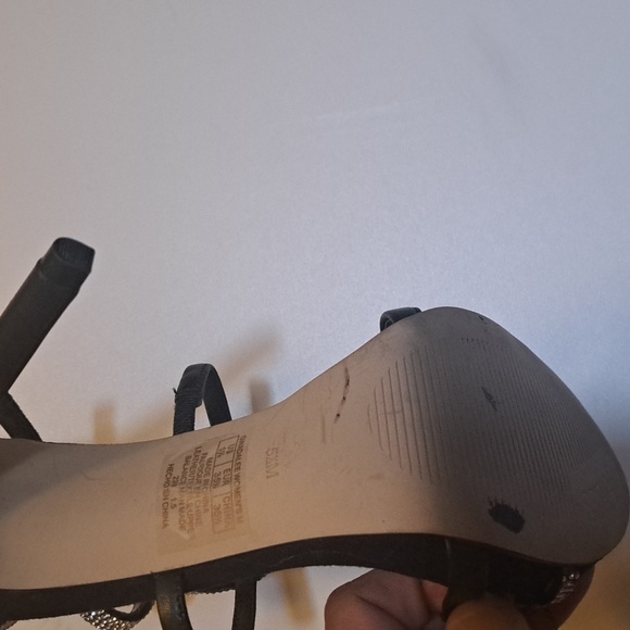 🪩5.5 Guess Cinderella Black & silver bedazzled girls bling high heel shoe Gorge - Picture 5 of 7